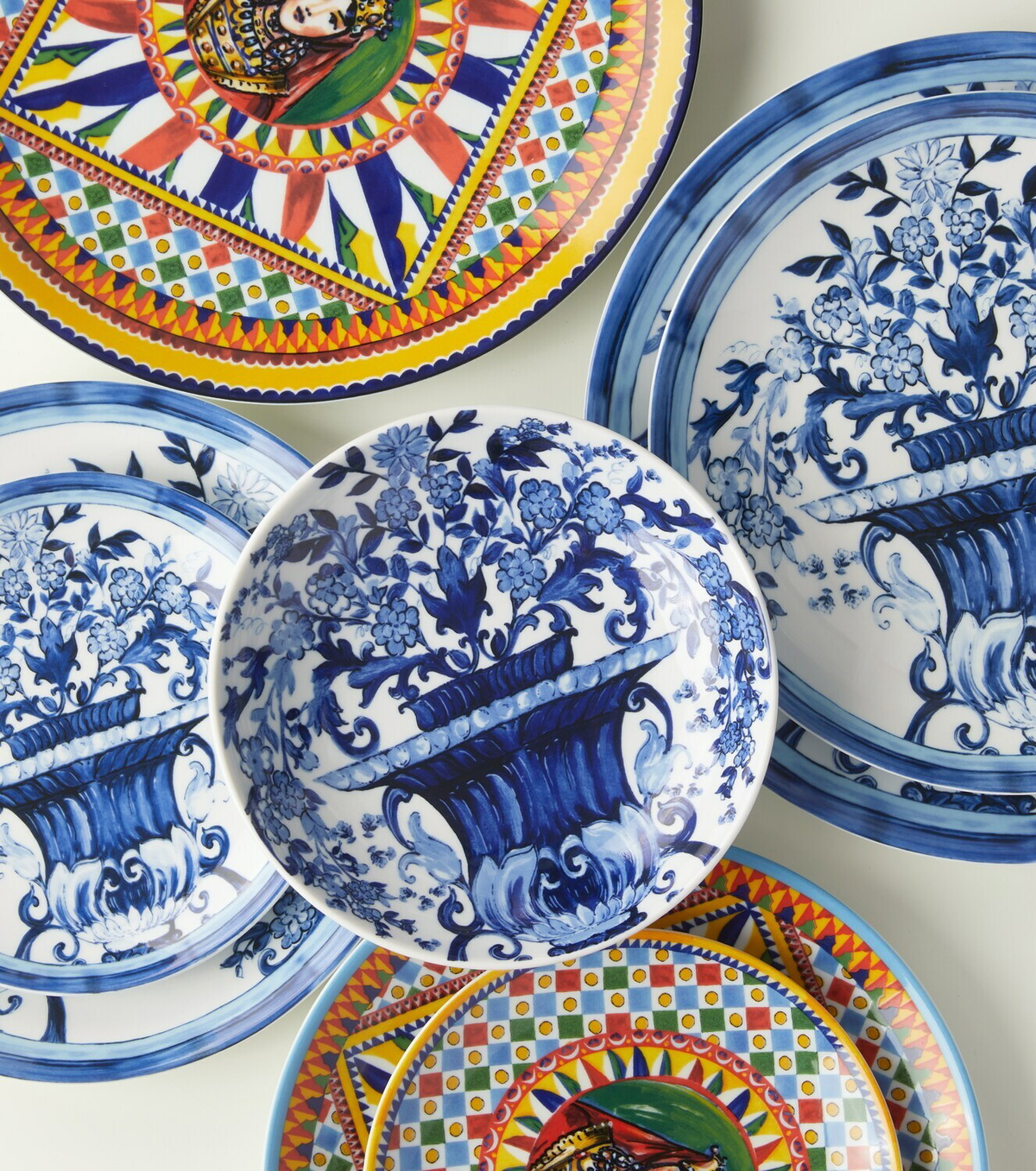 Carretto Siciliano set of 2 dinner plates in multicoloured - Dolce