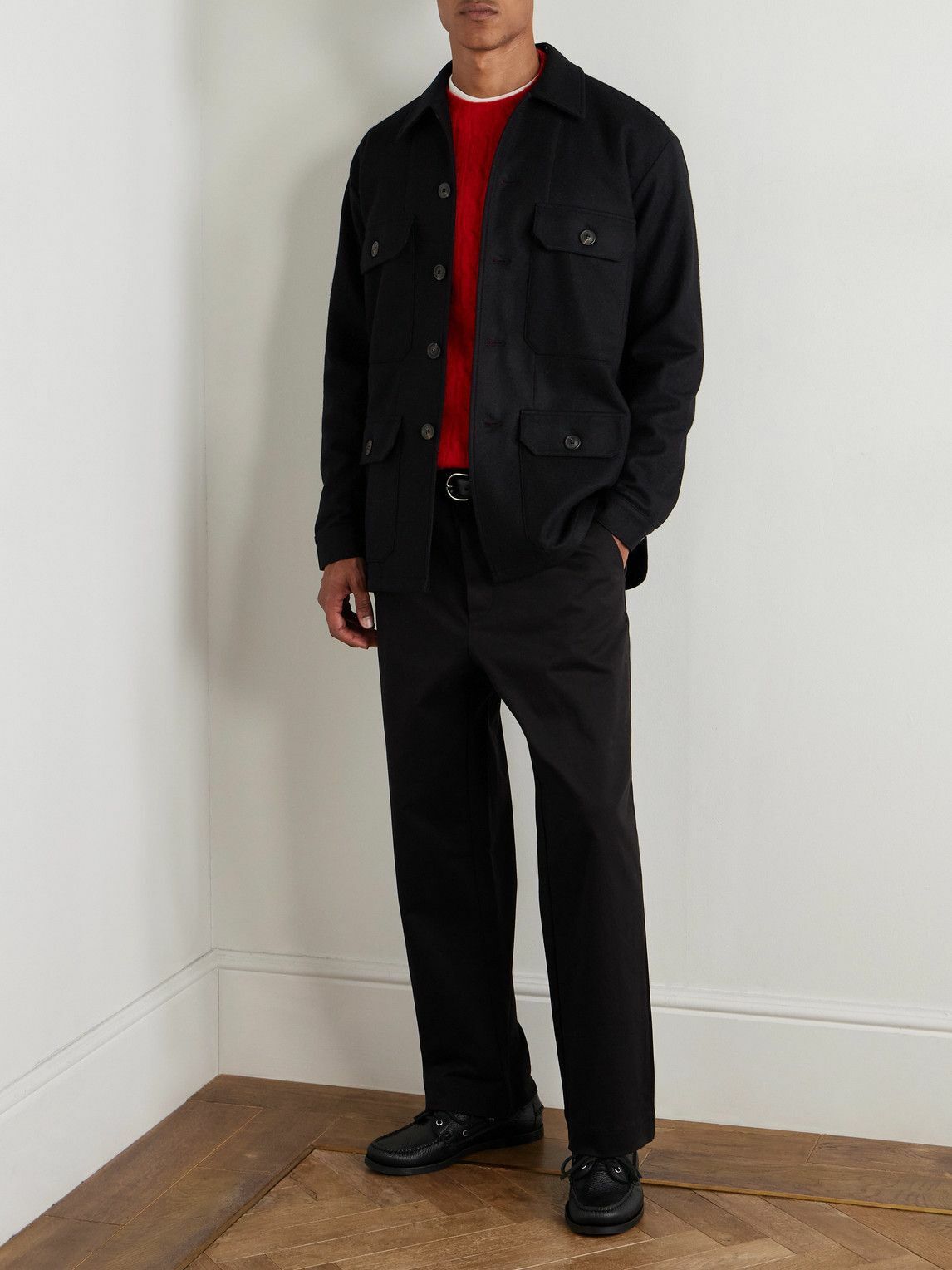 Ghiaia Cashmere - Wool-Flannel Jacket - Black