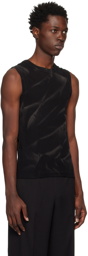 Dion Lee Black Crinkle Sunfade Tank Top