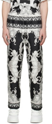 Versace Underwear Black & White Baroque Lounge Pants