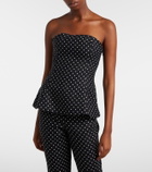 Faithfull Petro polka-dot peplum linen top