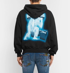 Off-White - Printed Loopback Cotton-Jersey Hoodie - Men - Black