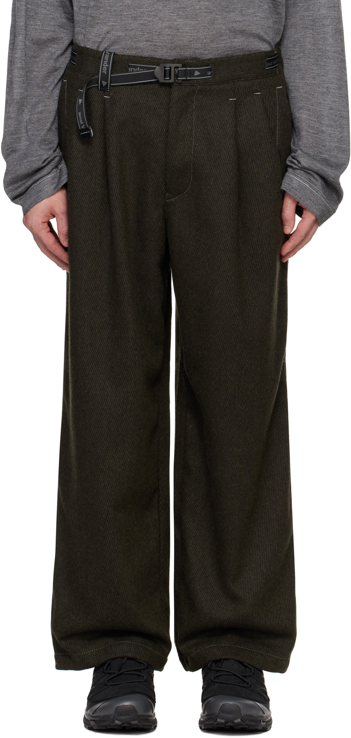 and wander Black Oversized Cargo Pants