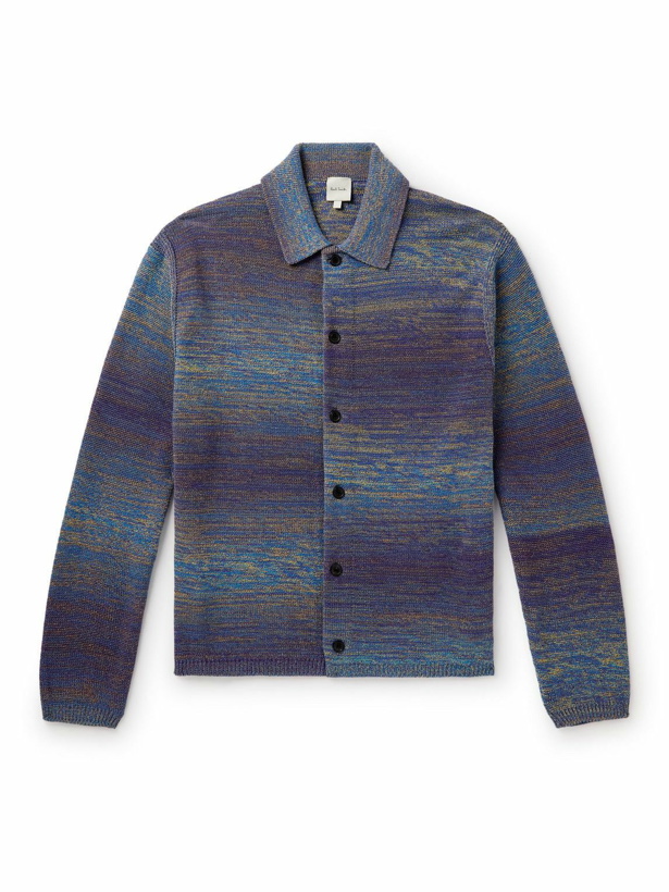 Photo: Paul Smith - Space-Dyed Cotton-Blend Cardigan - Blue