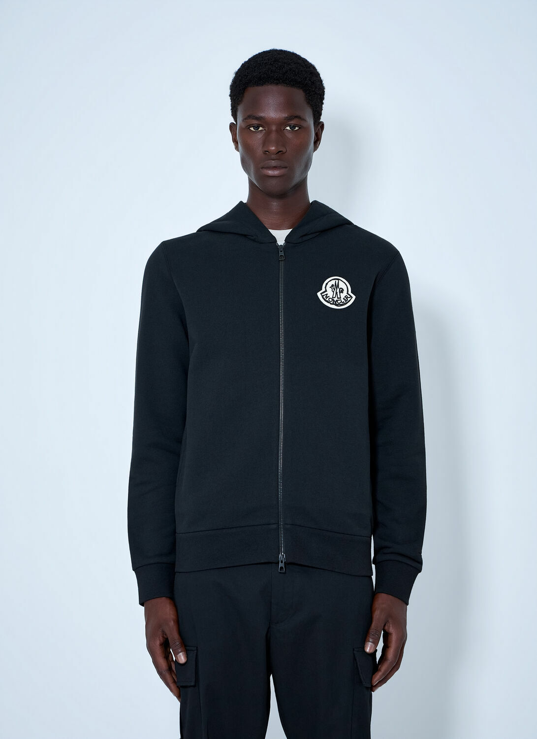 Moncler Zip Hoodie with Logo Patch