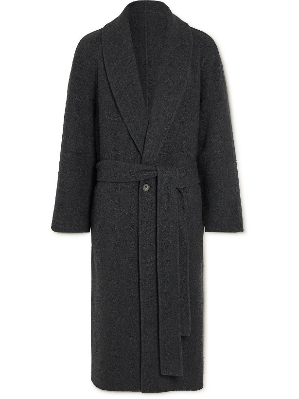Photo: The Row - Ake Shawl-Collar Belted Virgin Wool and Cashmere-Blend Coat - Gray