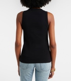 Saint Laurent Cassandre ribbed-knit cotton tank top