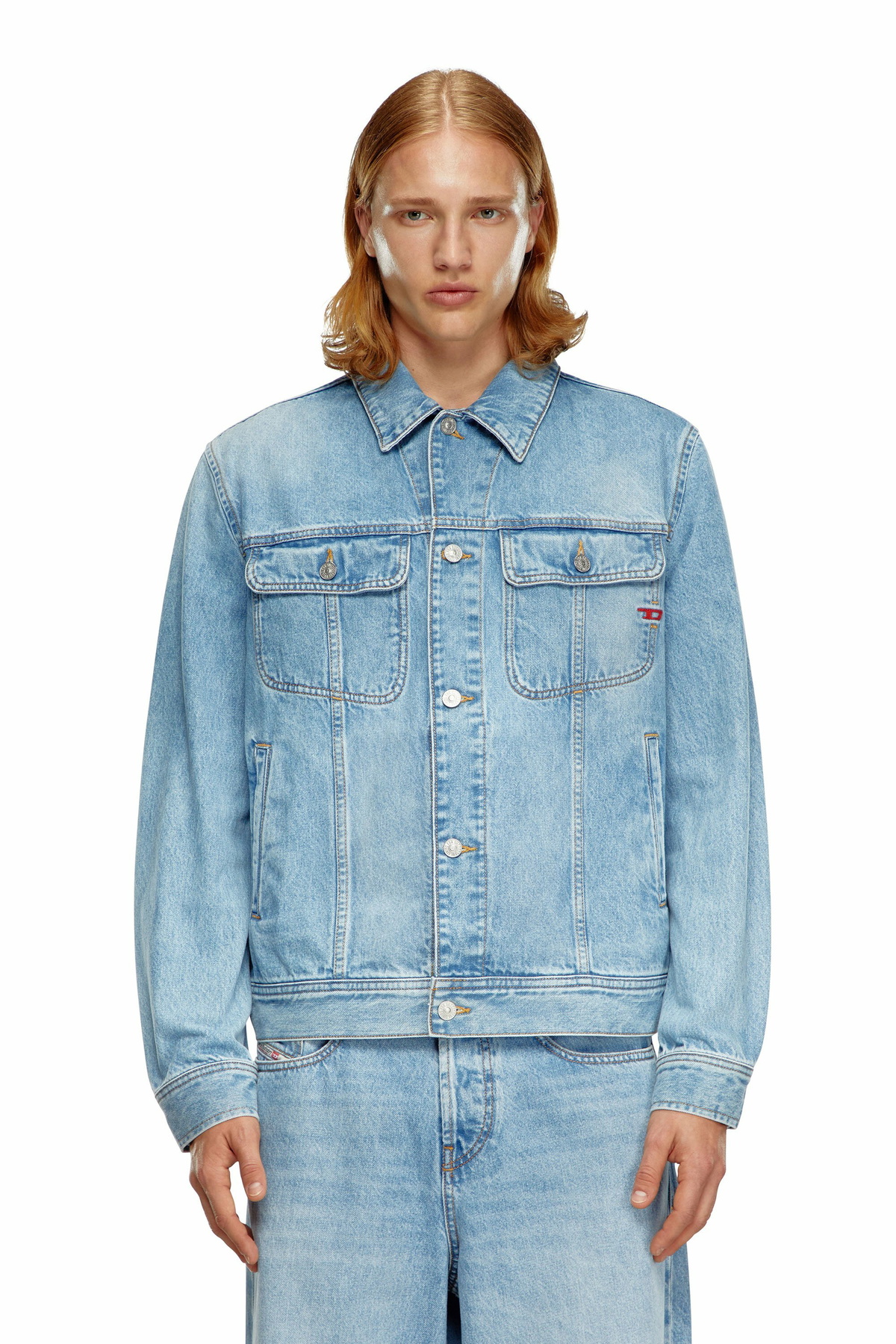 Diesel Regular-fit trucker jacket - Denim Jackets Mens in Blue