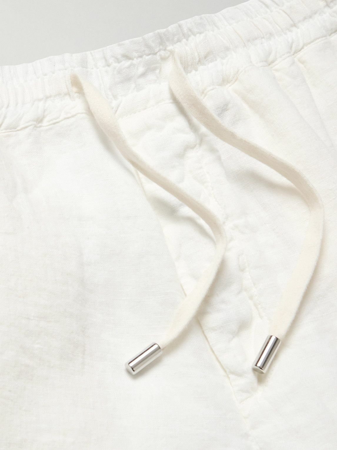 Altea - Samuel Straight-Leg Linen Drawstring Shorts - White
