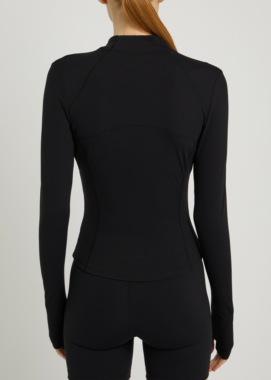 Tala Dayflex zip up Stretch-jersey top Black