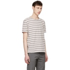 Saint Laurent Grey and Off-White Striped T-Shirt