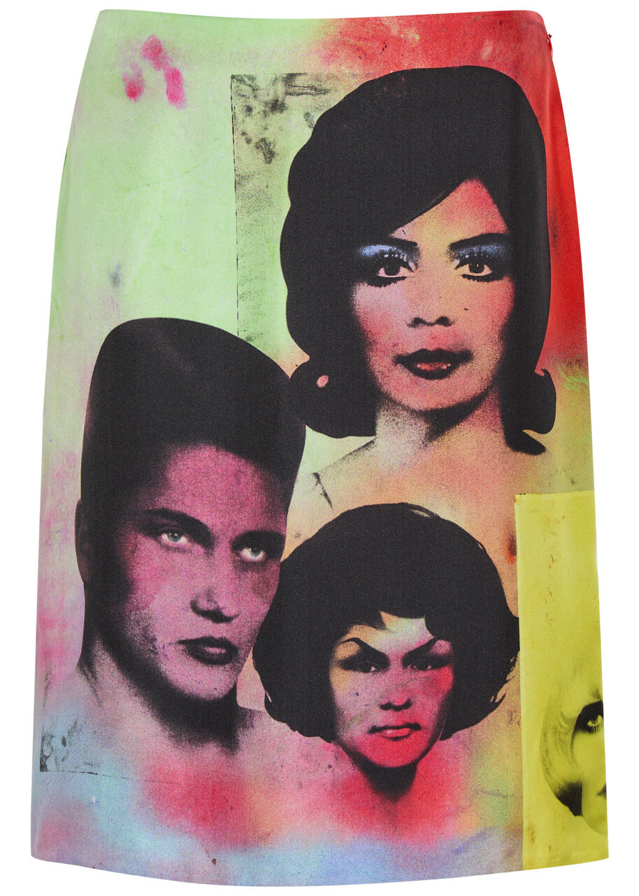 Versace Printed Silk Midi Skirt Multicoloured