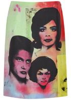 Versace Printed Silk Midi Skirt Multicoloured