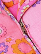 ERL - Floral-Print Cotton and TENCEL™ Lyocell-Blend Down Hooded Jacket - Pink