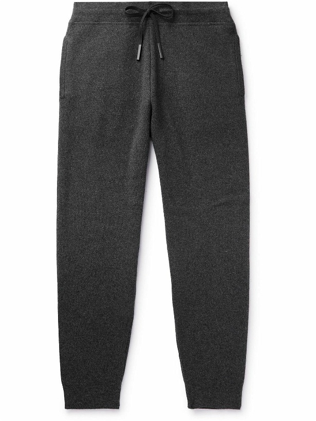 Photo: Theory - Alcos Tapered Wool-Blend Sweatpants - Black