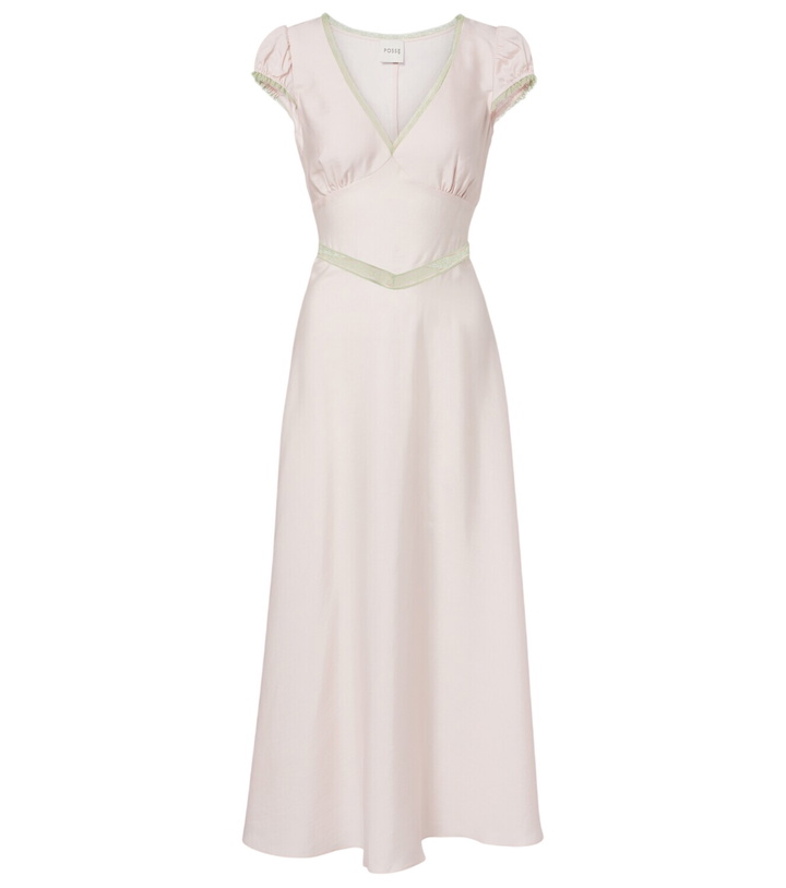 puff sleeve dress linen Women's Golden Birch Linen Maxi Dress