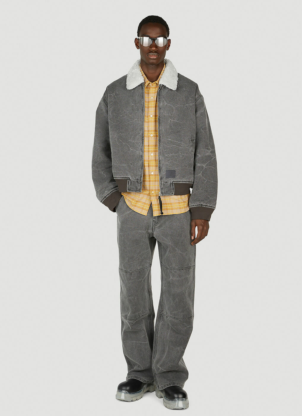 Acne Studios - Canvas Bomber Jacket in Grey Acne Studios