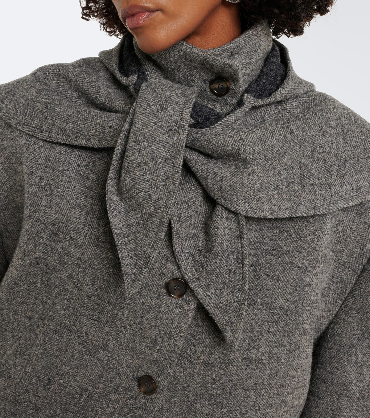 Magda Butrym Herringbone wool and cashmere-blend blazer