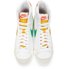 Nike White and Yellow Blazer Mid 77 Vintage Sneakers