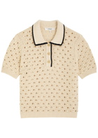 Frame The Bauble Open-knit Polo Shirt Cream