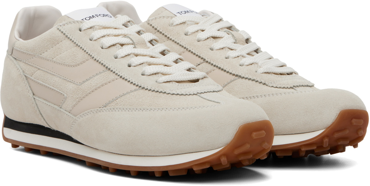 TOM FORD Off-White Suede Mick Sneakers