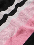 Beams Plus - Striped Jacquard-Knit Polo Shirt - Black