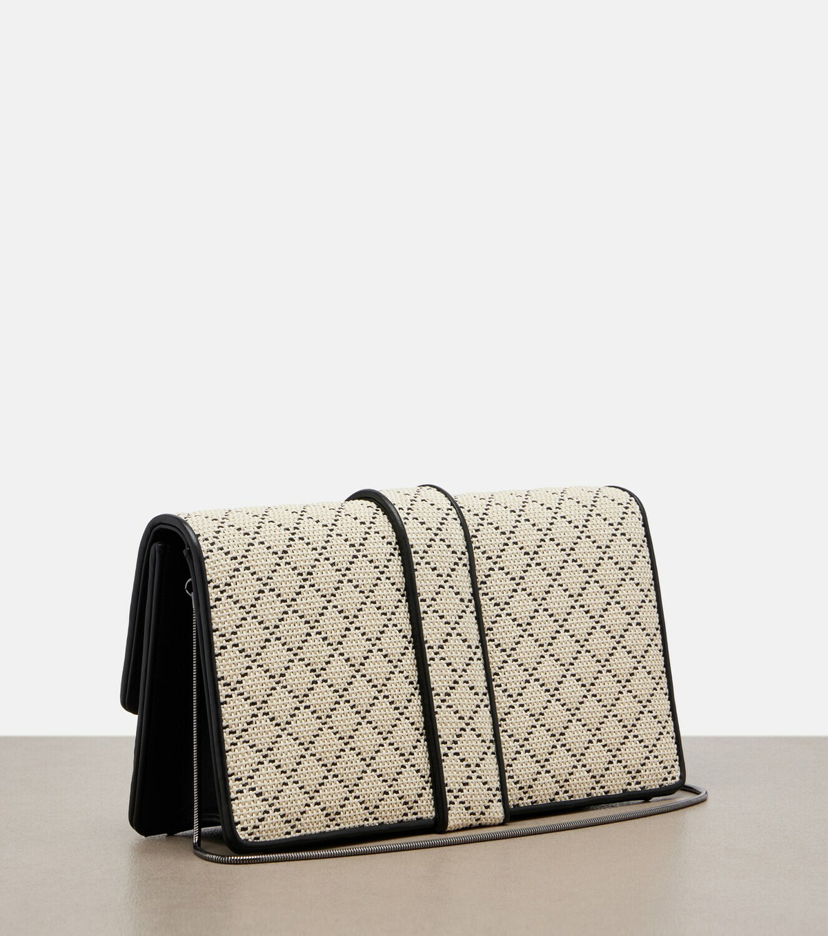Manolo Blahnik Maycap raffia-effect clutch
