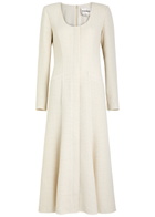Roland Mouret Tweed Midi Dress Cream