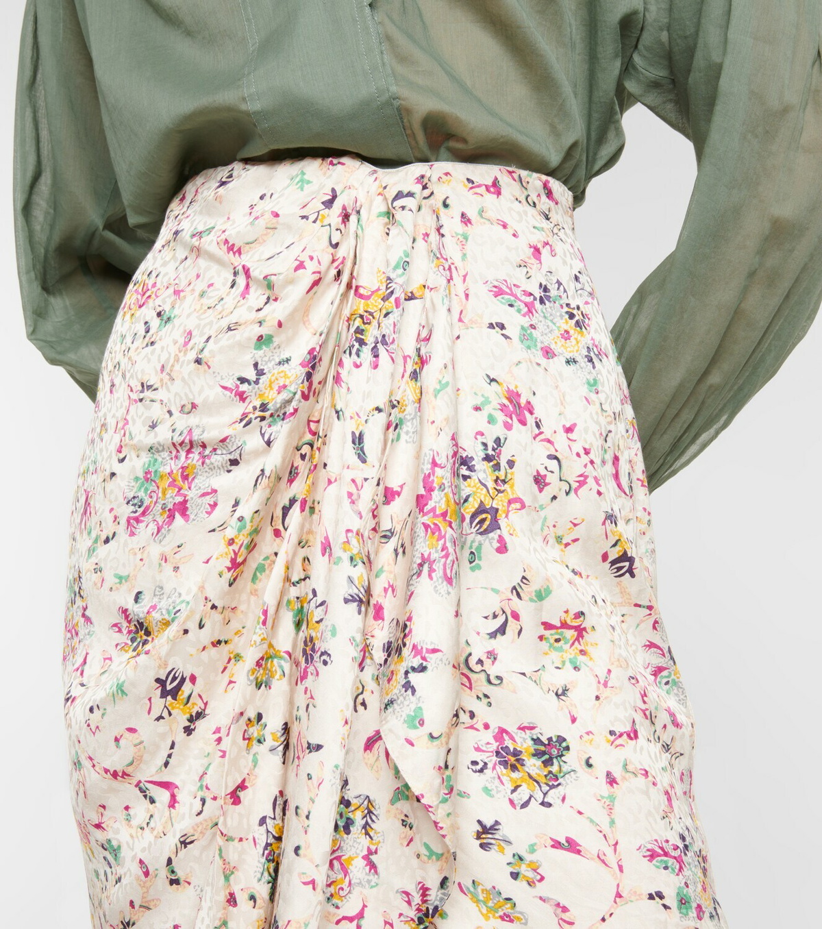 Marant Etoile Berthe floral jacquard midi skirt Isabel