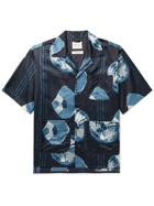 Nicholas Daley - Camp-Collar Printed Satin Shirt - Blue