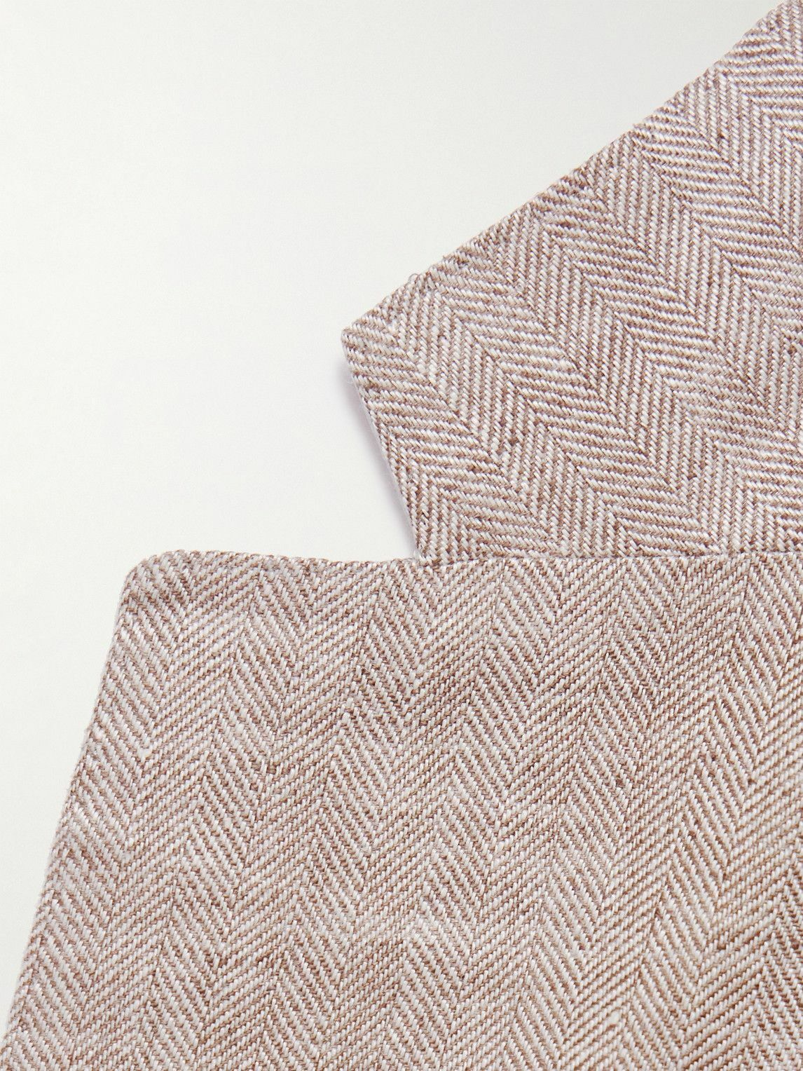 Kingsman - Herringbone Linen Blazer - Brown