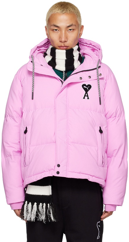Photo: AMI Alexandre Mattiussi Pink Puma Edition Puffer Jacket