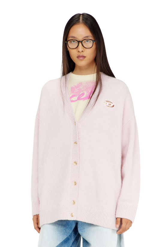 Photo: Diesel Cardigan in wool and alpaca blend - Knitwear Womens in Pink