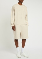 Ami Paris Logo-embroidered Towelling Cotton-blend Sweatshirt Ivory