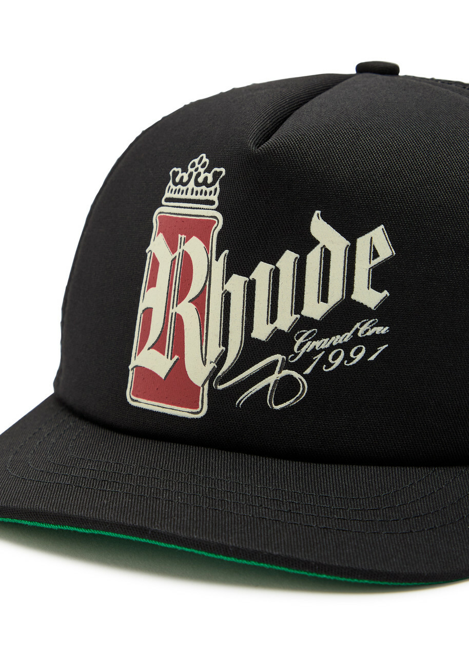 Rhude Fumar Logo Mesh and Woven cap - Black - One Size
