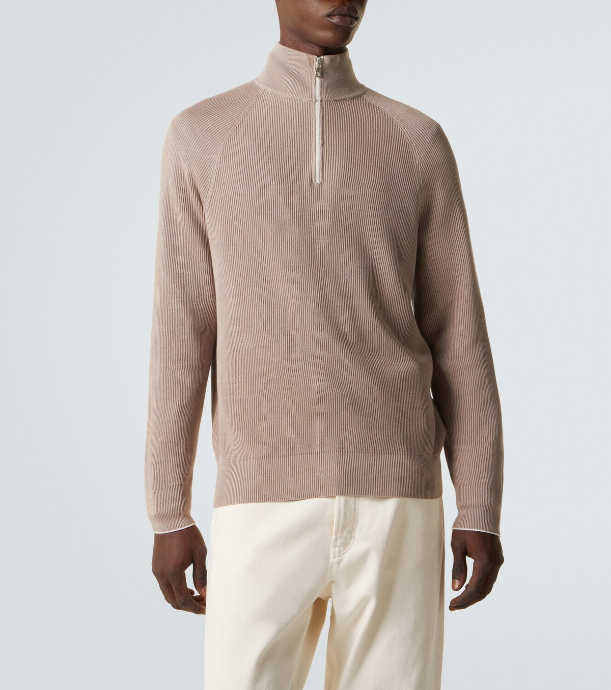 Brunello Cucinelli Cotton half-zip sweater Brunello Cucinelli