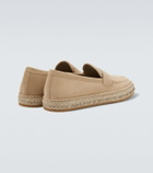 Giorgio Armani Jute-trimmed suede penny loafers
