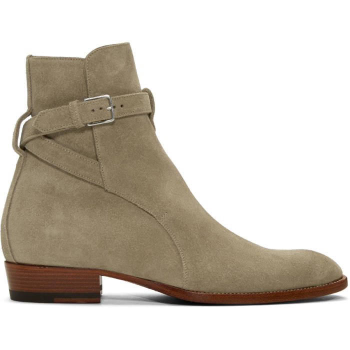 Photo: Saint Laurent Tan Suede Wyatt Jodhpur Boots