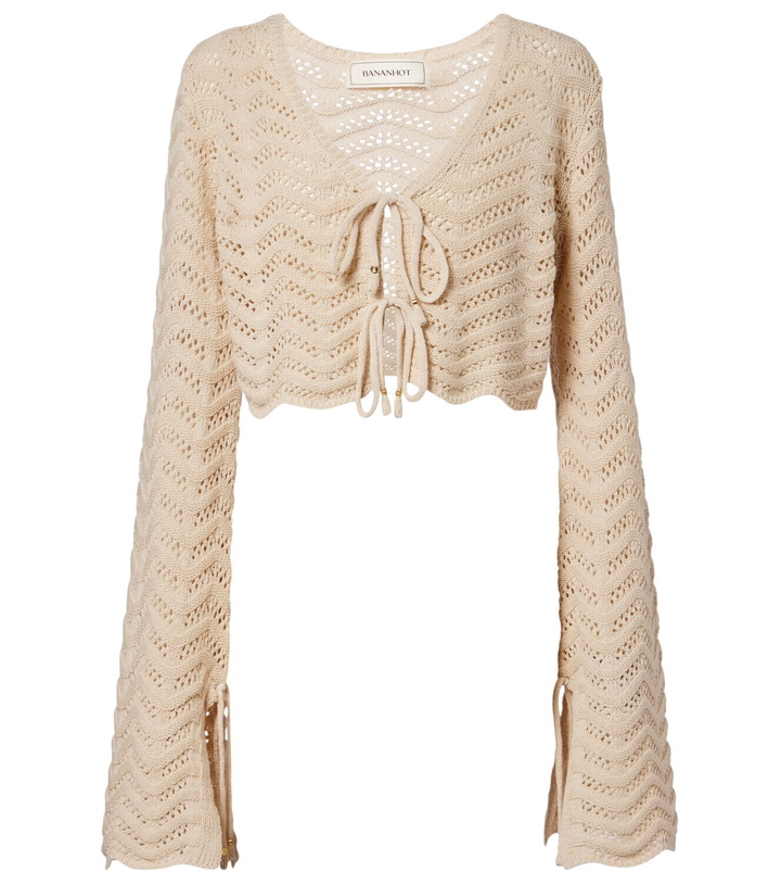 Photo: Bananhot Miana open-knit cotton-blend crop top