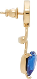 Safsafu Yellow & Blue Smiley Heart Earring