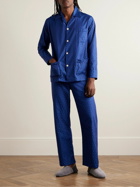 Derek Rose - Paris 26 Cotton-Jacquard Pyjama Set - Blue