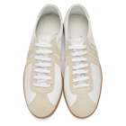 Lanvin White and Beige Dual Material JL Sneakers