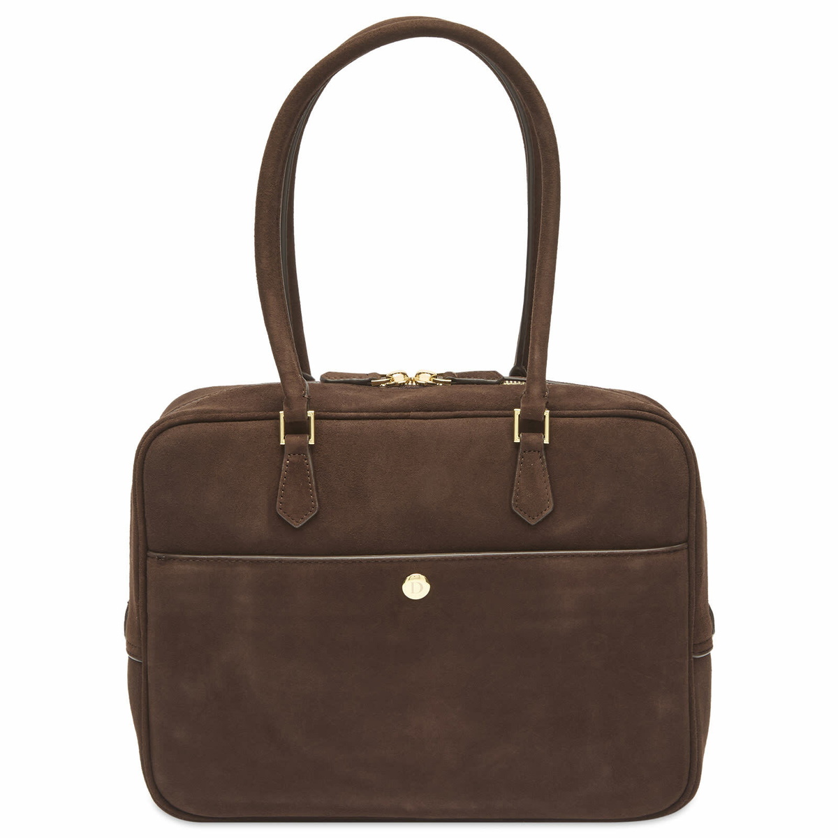 DUNST Women's Suede Shoulder Bag in Deep Brown 