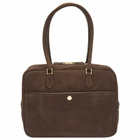 DUNST Women's Suede Shoulder Bag in Deep Brown 