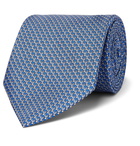 Brioni - 8cm Printed Silk-Twill Tie - Blue