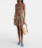 Loewe Medium leather-trimmed basket tote