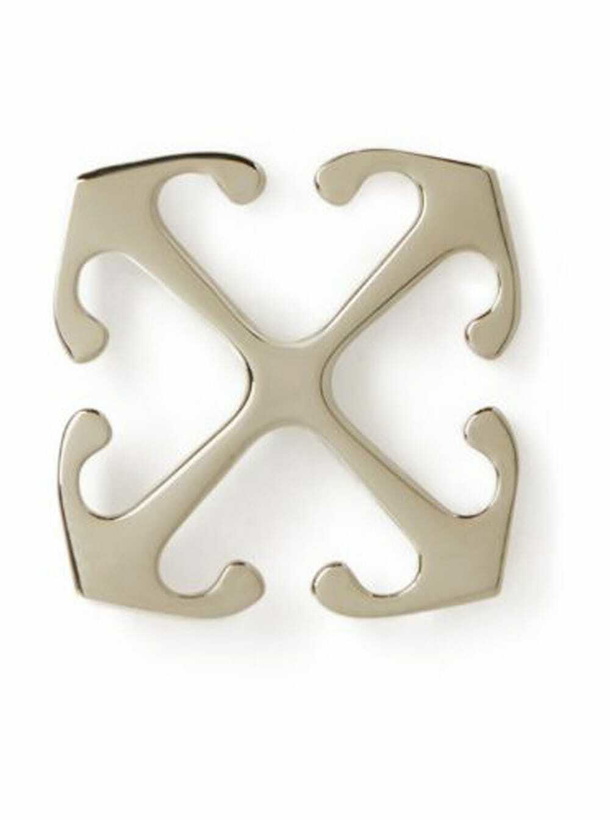 Photo: Off-White arrow Mono Silver Colored Ear Ring In Brass Man