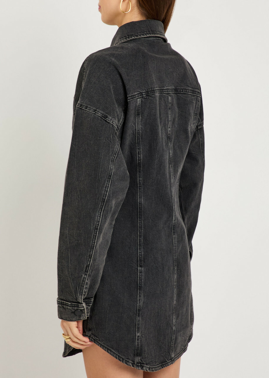 Good American Stretch-denim Mini Dress Black
