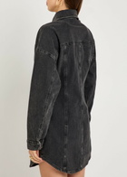 Good American Stretch-denim Mini Dress Black