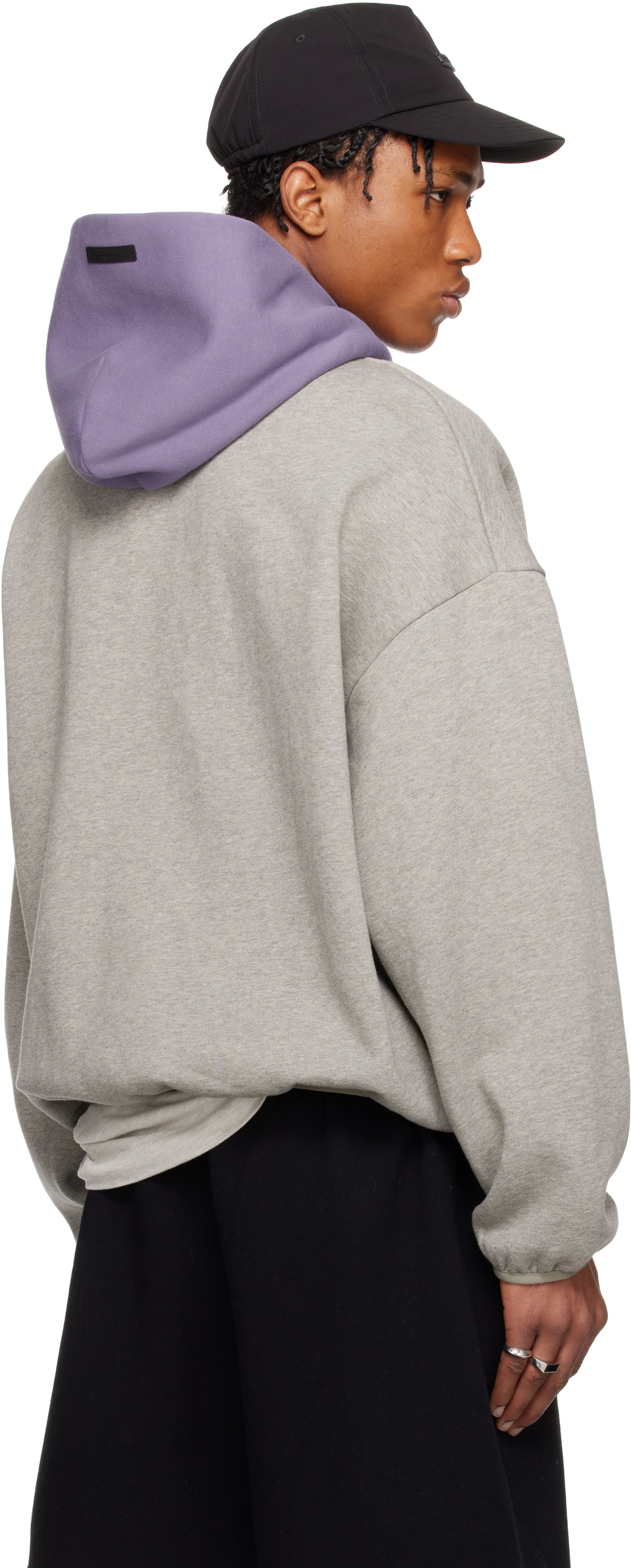Fear of God ESSENTIALS Gray & Purple NBA Kings Pull Over Hoodie